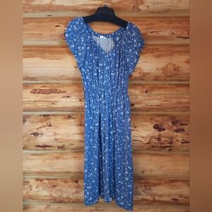 GAP Blue Floral Midi Dress